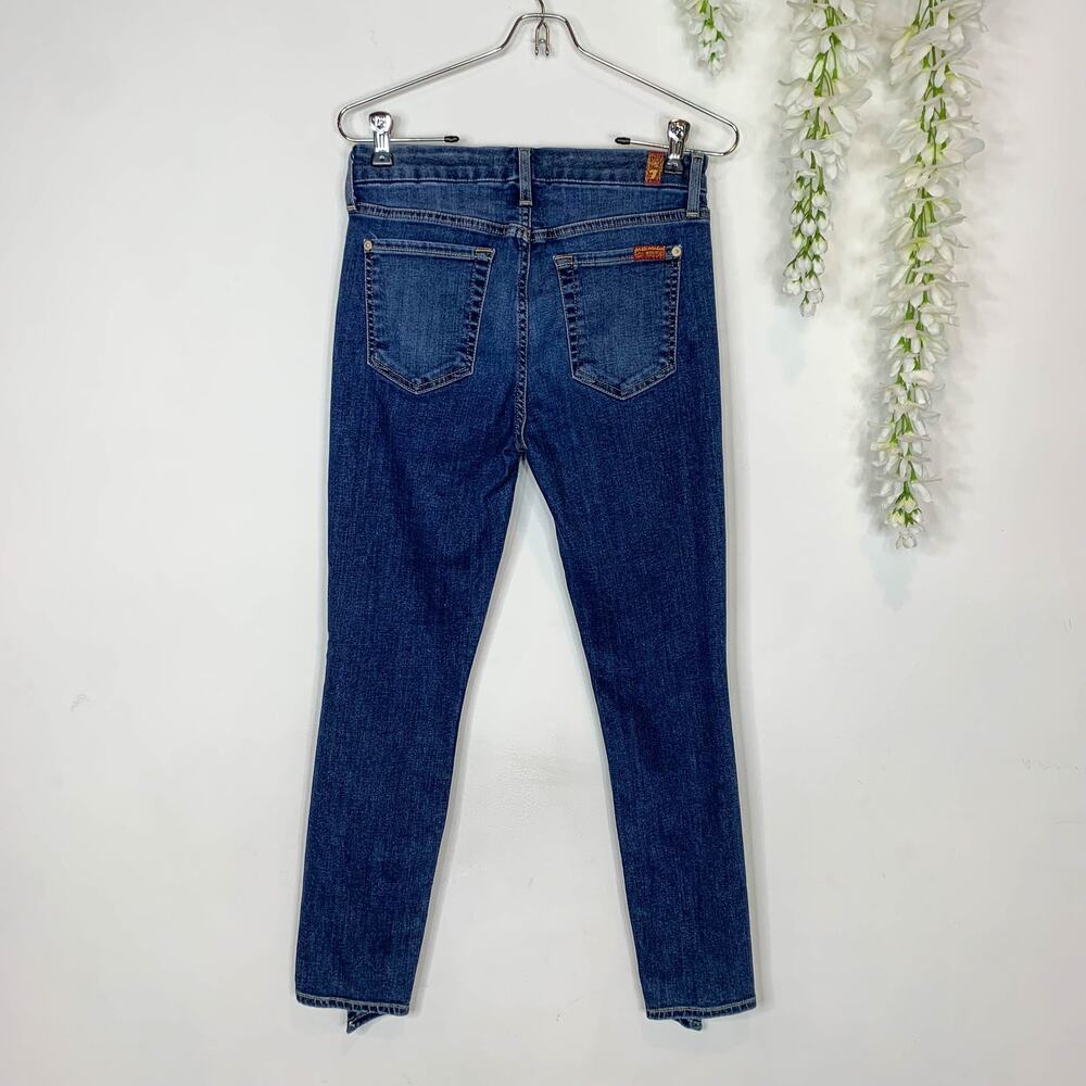 7FAM 7 FOR ALL MANKIND B(air) Denim The Ankle Skinny jean cropped 2833 - Picture 2 of 9